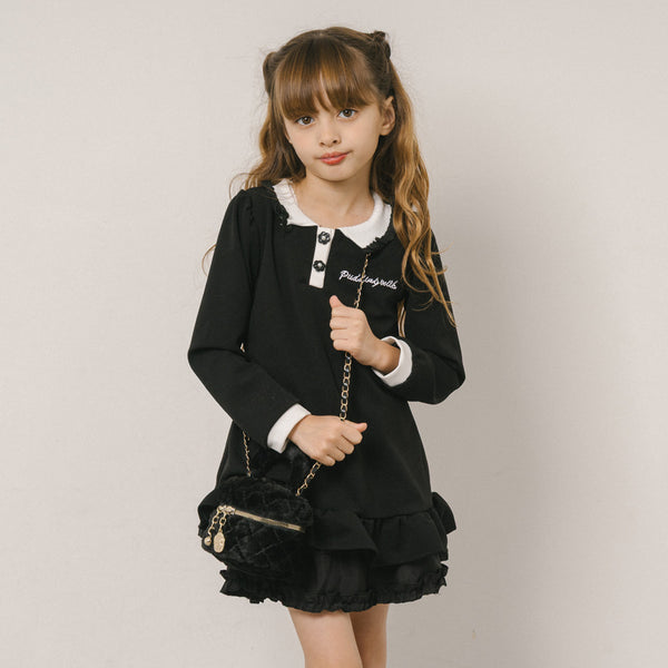 裾フリルパフスリーブチュニック