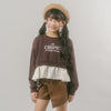 【CHIPIE/シピ】フロントロゴ刺繍ポルカドットバルーンペプラムトレーナー