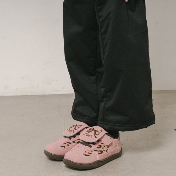 リボン刺繍レオパード柄スニーカー