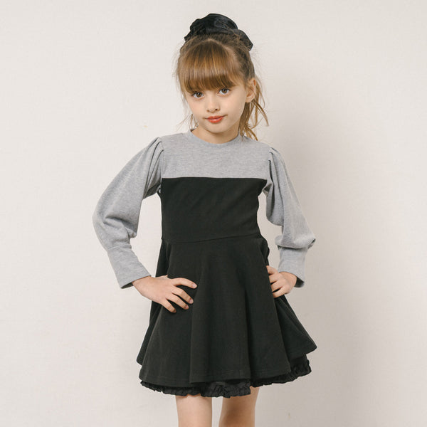 ボリュームスリーブフレアワンピース