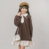 【CHIPIE/シピ】(取り外し可能タイ付)ワンポイントロゴ刺繍ドッキングワンピース