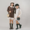 【CHIPIE/シピ】(取り外し可能タイ付)ワンポイントロゴ刺繍ドッキングワンピース