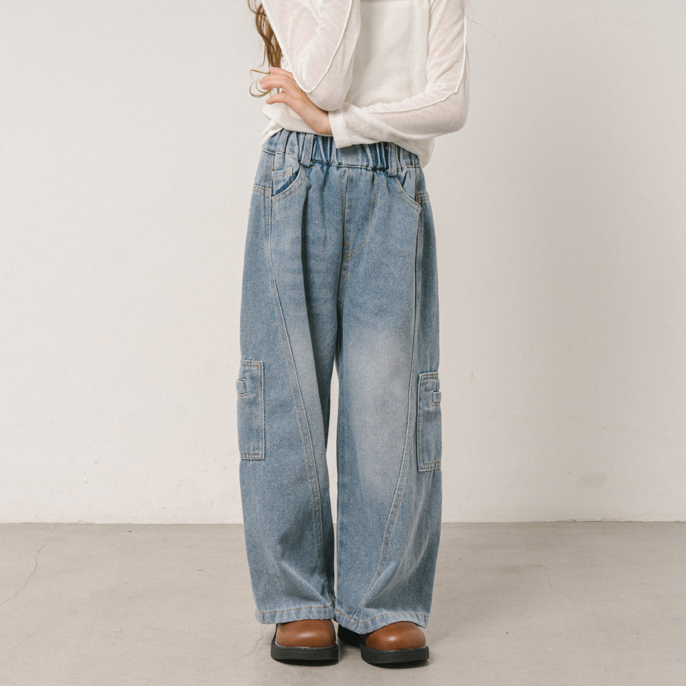 カーブステッチカーゴデニムパンツ|子供服・キッズファッション通販