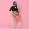 【インナーパンツ付き】ダブルベルトチェックラップスカート