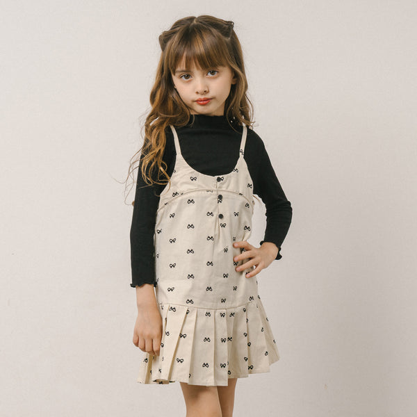 リボンプリントキャミプリーツワンピース