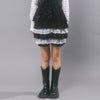 "ふわっと広がる"レースツーティアベロアフリルショートパンツ