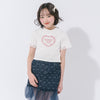 【綿100％/吸水速乾】レースフリルフレンチハートプリントクロップドTシャツ