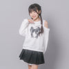 【CHIPIE/シピ】レースリボン刺繍カットショルダートレーナー