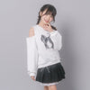 【CHIPIE/シピ】レースリボン刺繍カットショルダートレーナー