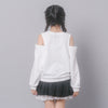 【CHIPIE/シピ】レースリボン刺繍カットショルダートレーナー