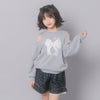 【CHIPIE/シピ】レースリボン刺繍カットショルダートレーナー