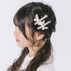 【2個セット】リボンビジューヘアピン