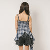 チェックヘムキャミワンピース