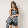 チェックヘムキャミワンピース