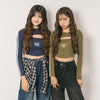 【2点セット】ショート丈トップス＋ロゴキャミソール