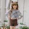 【セパレート3点セット】チェックシアートップス＋ギャザーキャミトップス＋フリルパンツ水着