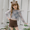 【セパレート3点セット】チェックシアートップス＋ギャザーキャミトップス＋フリルパンツ水着