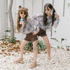 【セパレート3点セット】チェックシアートップス＋ギャザーキャミトップス＋フリルパンツ水着