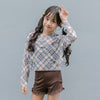 【セパレート3点セット】チェックシアートップス＋ギャザーキャミトップス＋フリルパンツ水着