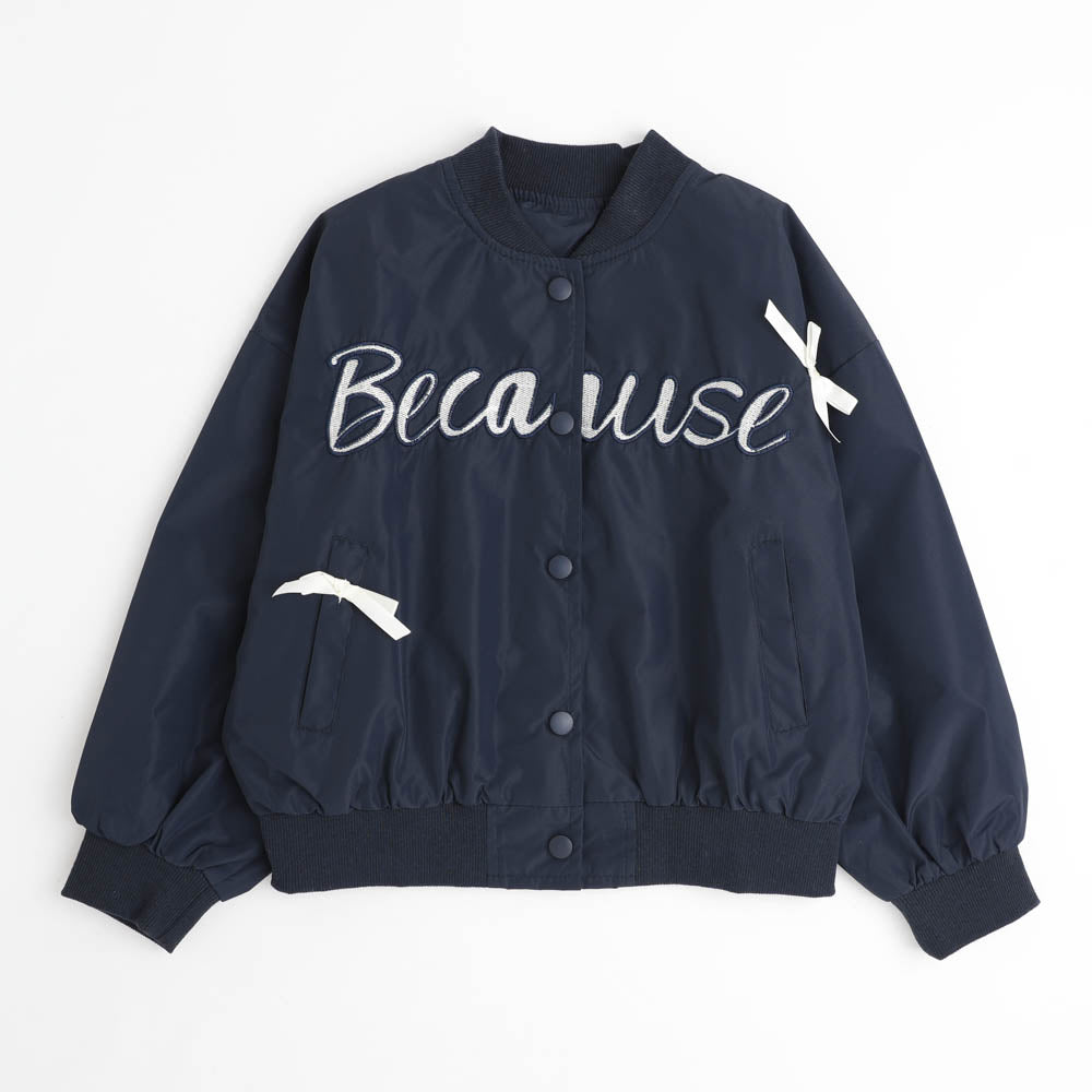 フロントロゴリボンデザインブルゾン