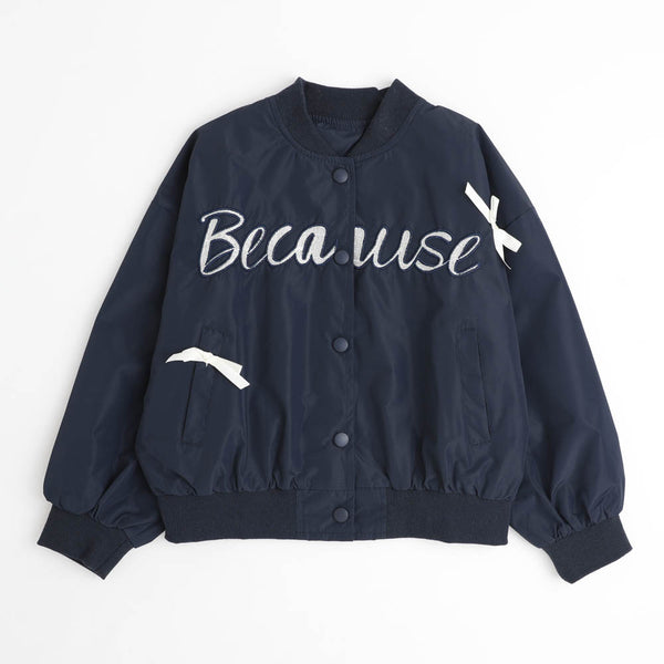 フロントロゴリボンデザインブルゾン