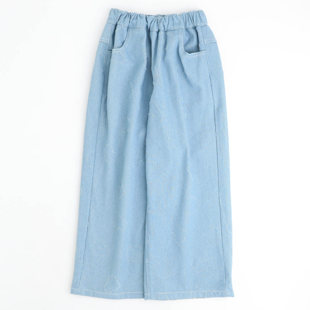 ハートフリンジストレートデニムパンツ