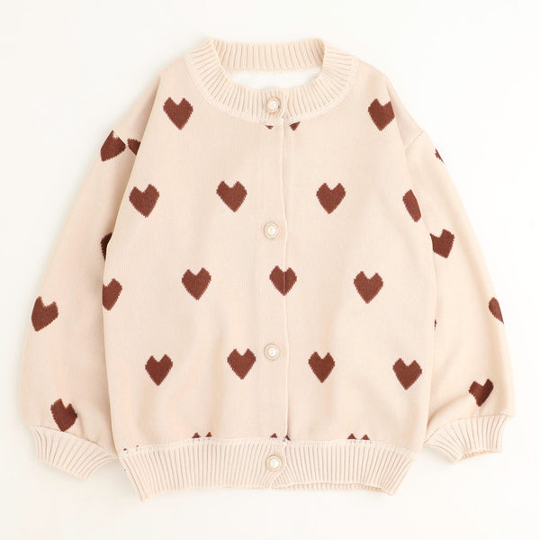 バイカラーパフスリーブニットカーディガン