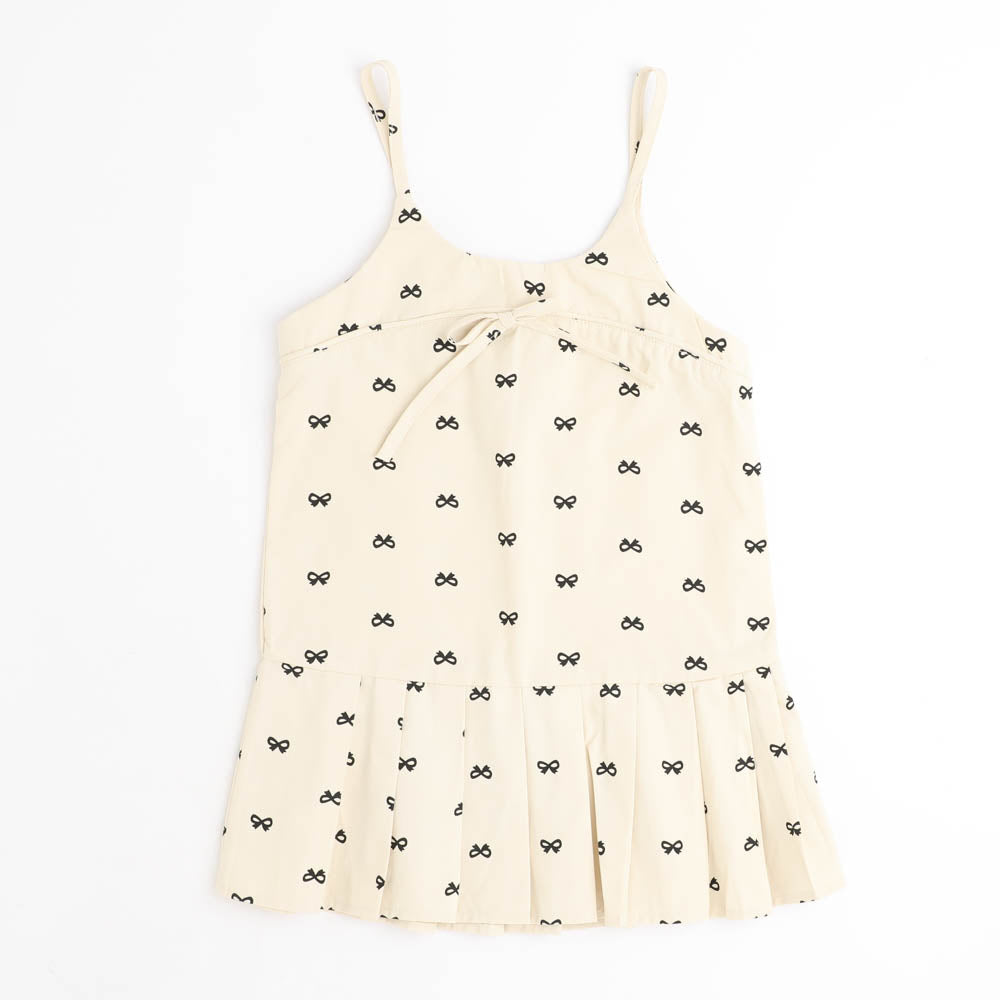 リボンプリントキャミプリーツワンピース