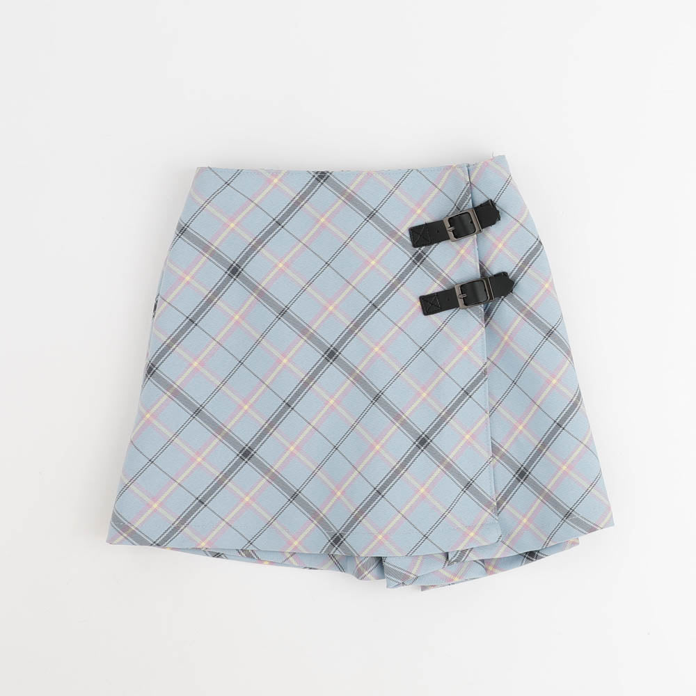 【SEEM/シーム】インナーパンツ付きチェックラップキュロットスカート