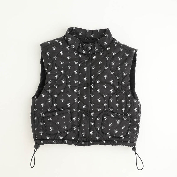 ミニフラワープリントデザイン中綿ベスト