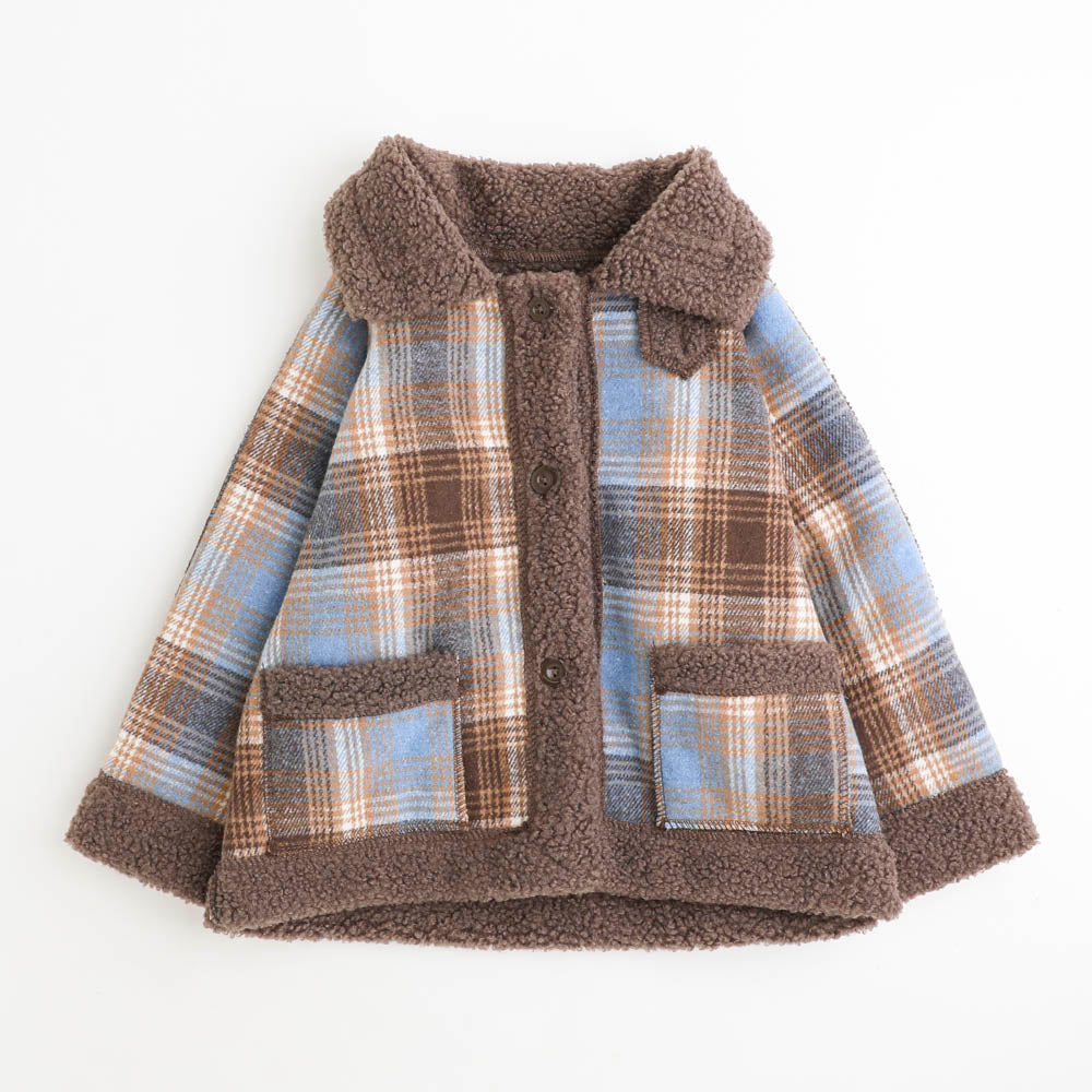 チェックボアコート