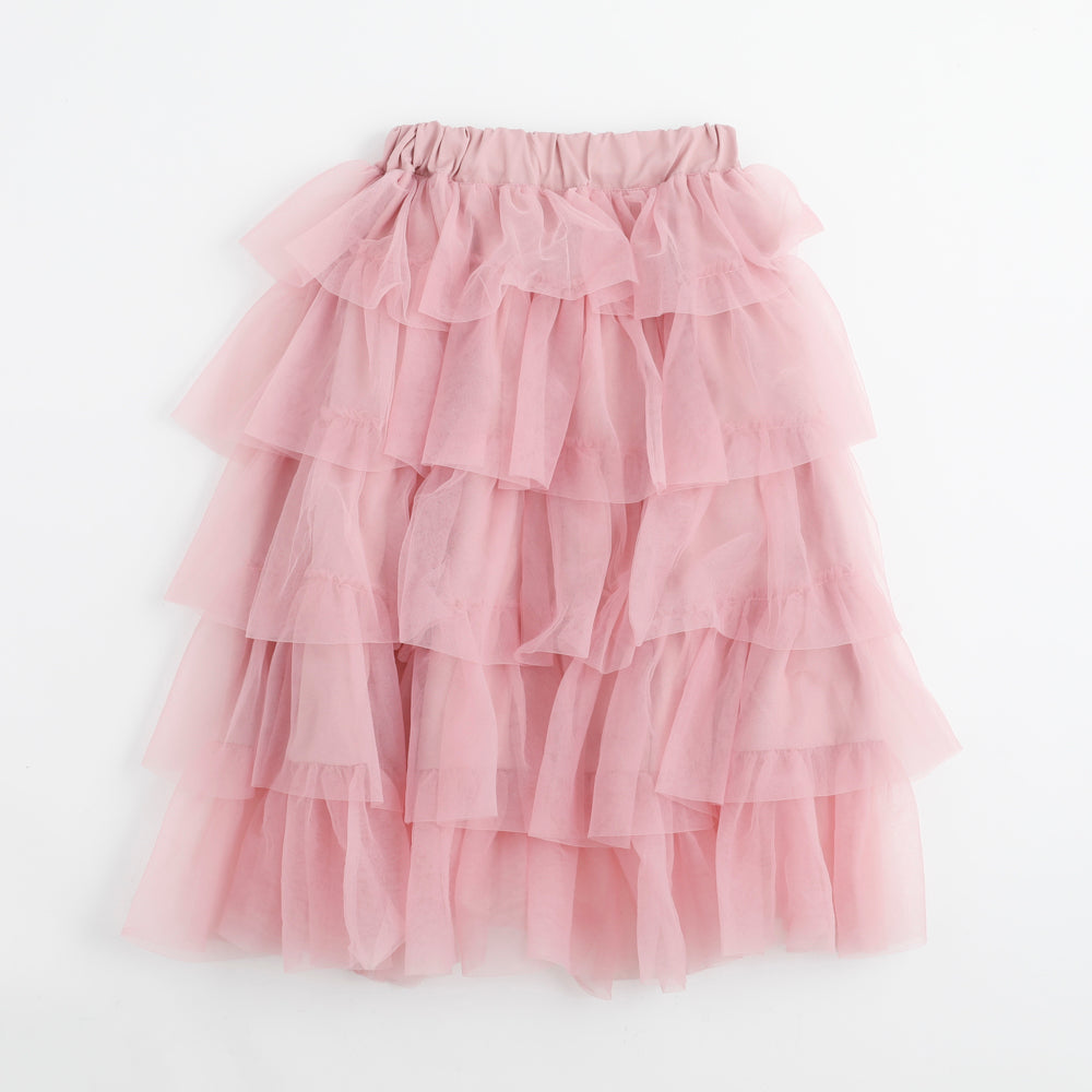 チュールティアードスカート