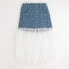 【CHIPIE/シピ】インナーパンツ付きリボンデニムドッキングフリルシアースカート