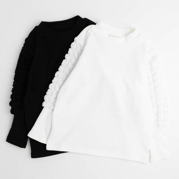 ポコポコショルダーリブトップス