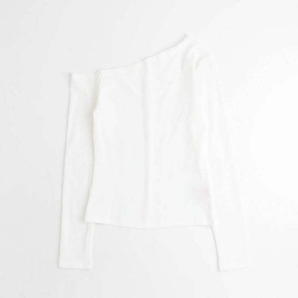 ワンショルダーリブトップス