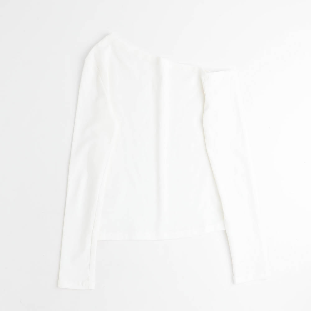 ワンショルダーリブトップス