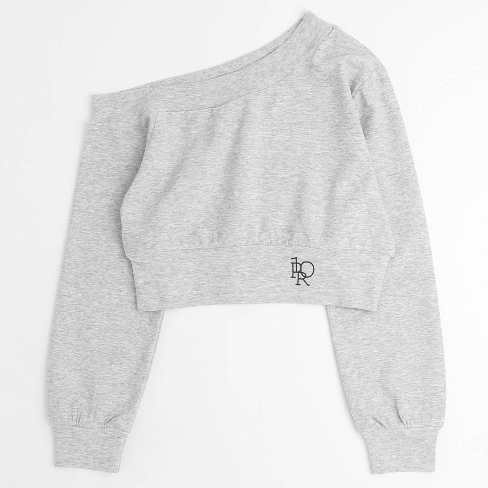 ワンショルダークロップドトレーナー