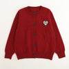 フロントワンポイントデザインハートボタンカーディガン