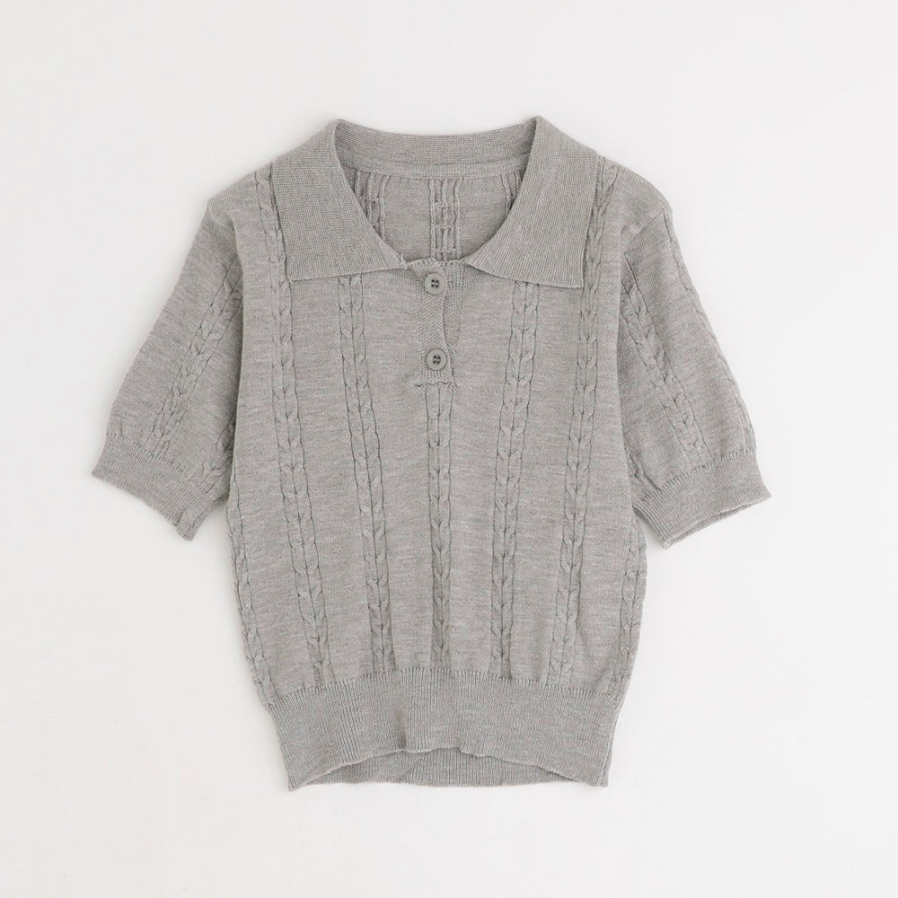 サマーニットポロトップス