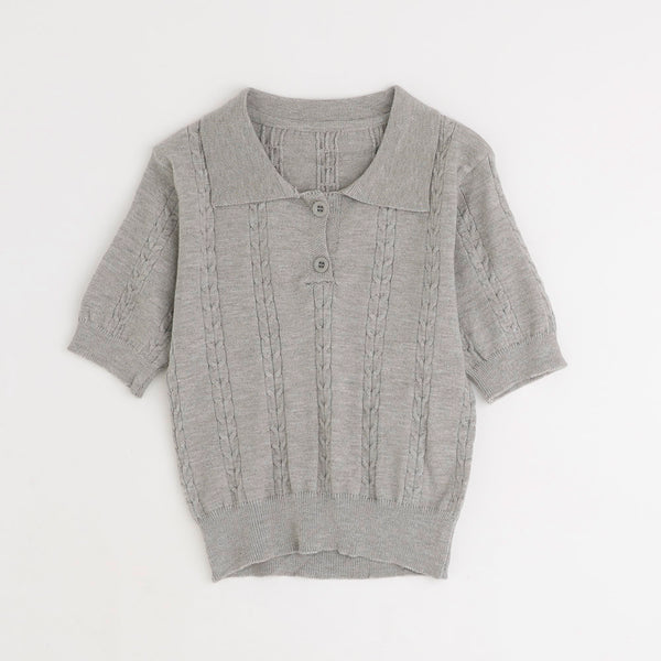 サマーニットポロトップス