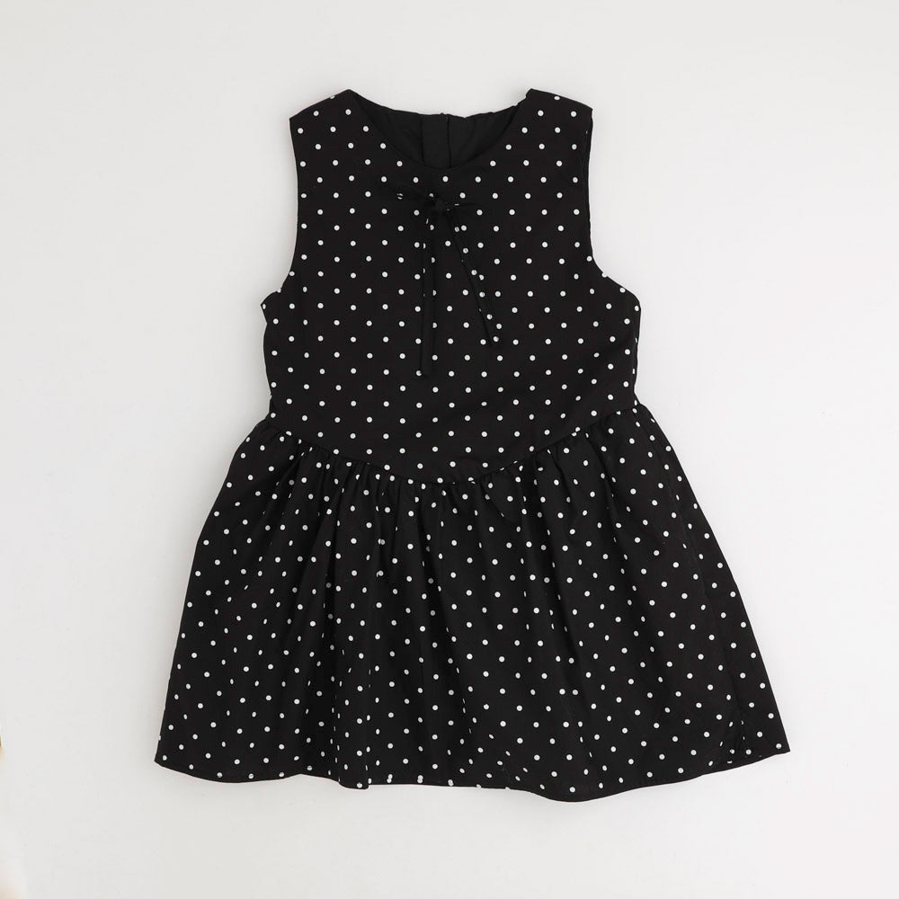 フロントリボンミニドットフレアワンピース