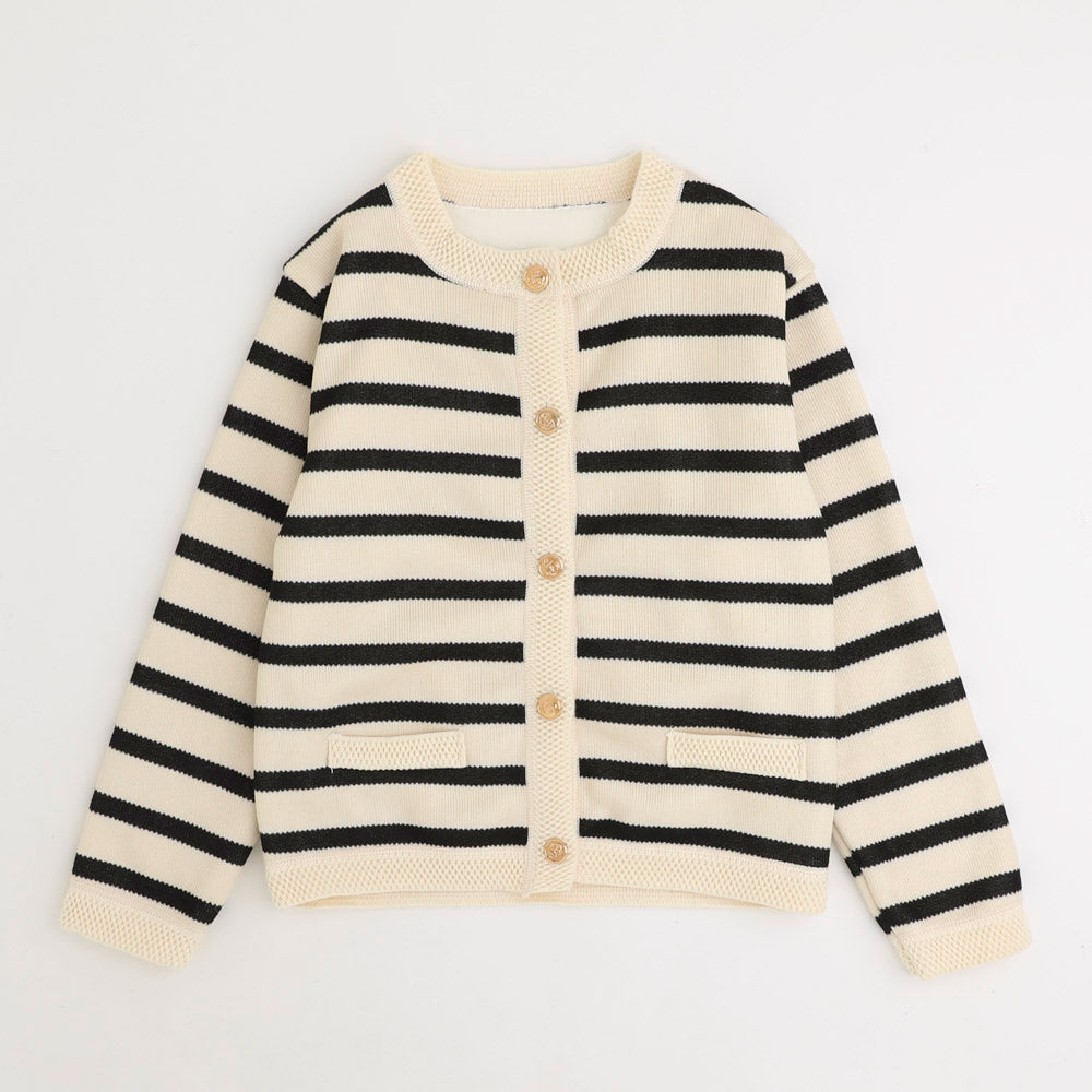 ボーダークルーネックカーディガン