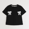 【2点セット】バックリボンレースデザインTシャツ＋ティアードスカート