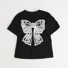 【2点セット】バックリボンレースデザインTシャツ＋ティアードスカート