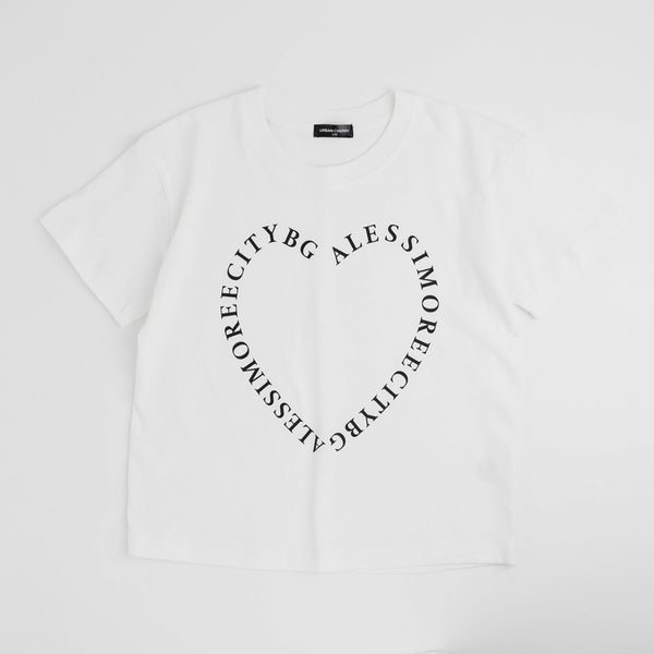 ハートレタリングプリントオーバーサイズTシャツ