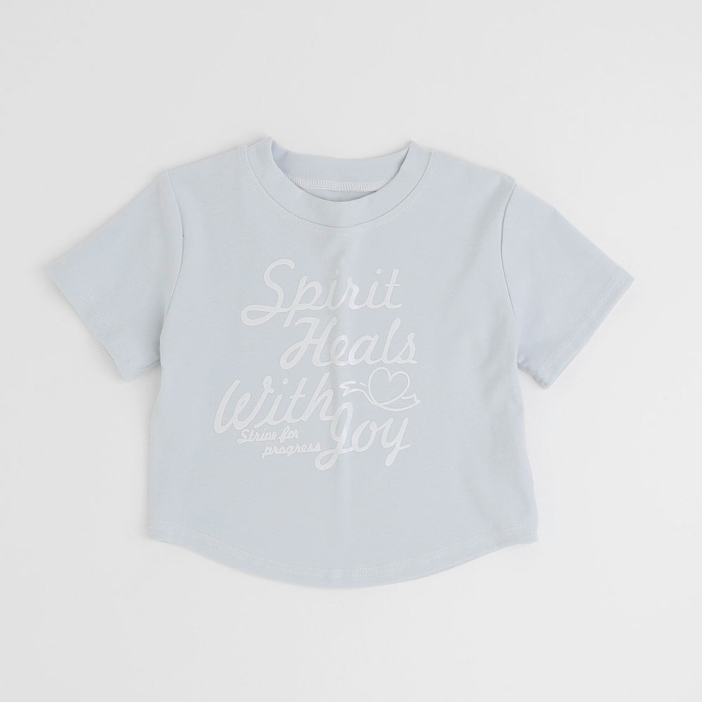 フレンチロゴプリントクロップドTシャツ