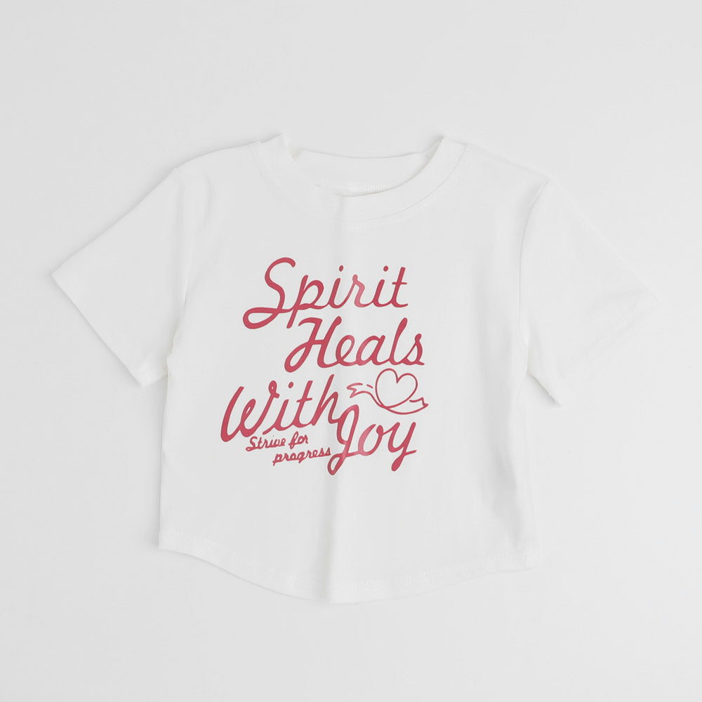 フレンチロゴプリントクロップドTシャツ