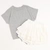 【2点セット】カットデザインクロップドTシャツ＋ティアードフリルスカート
