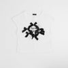 【2点セット】パールリボンフレンチスリーブTシャツ＋ティアードスカート