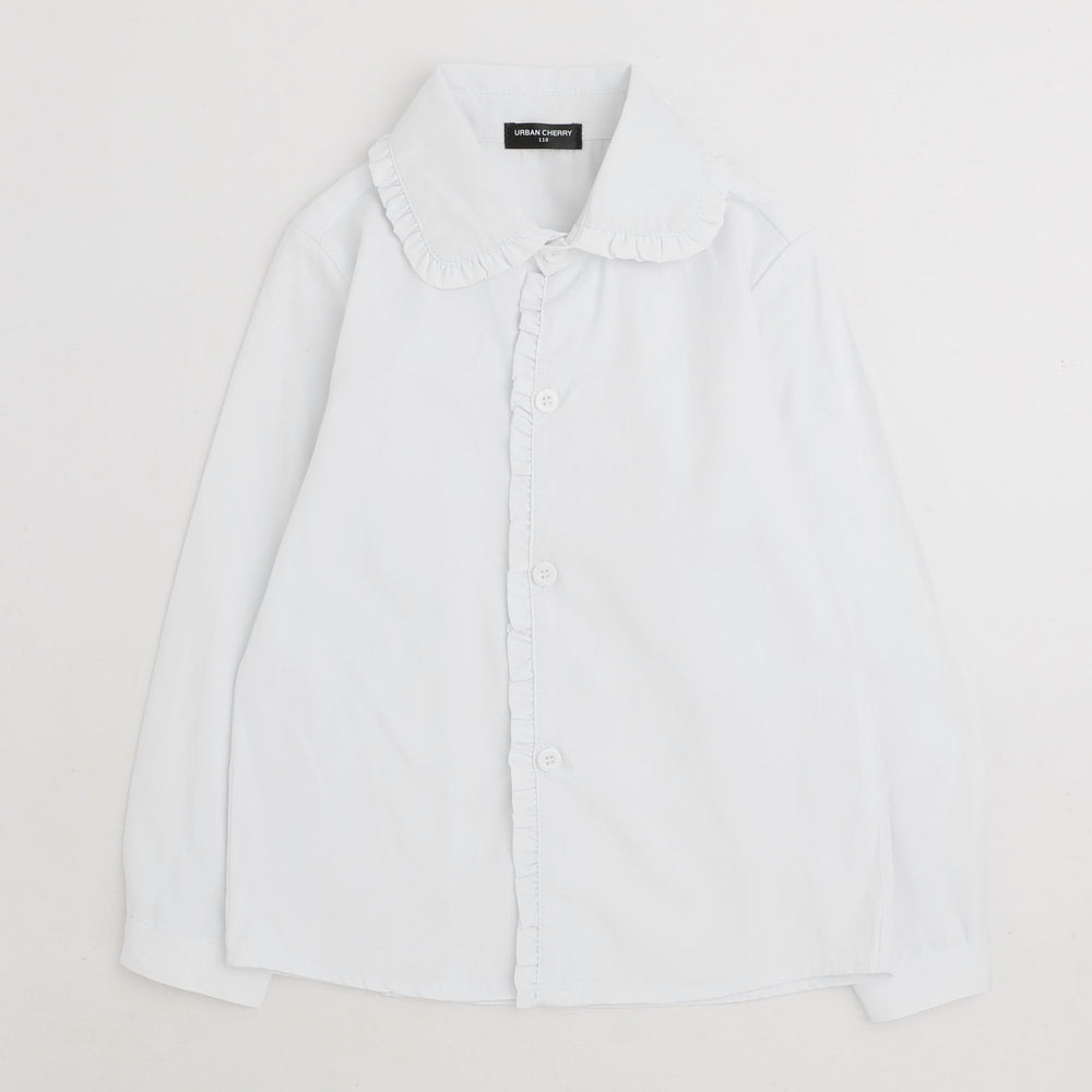 フリルデザイン丸襟シャツ